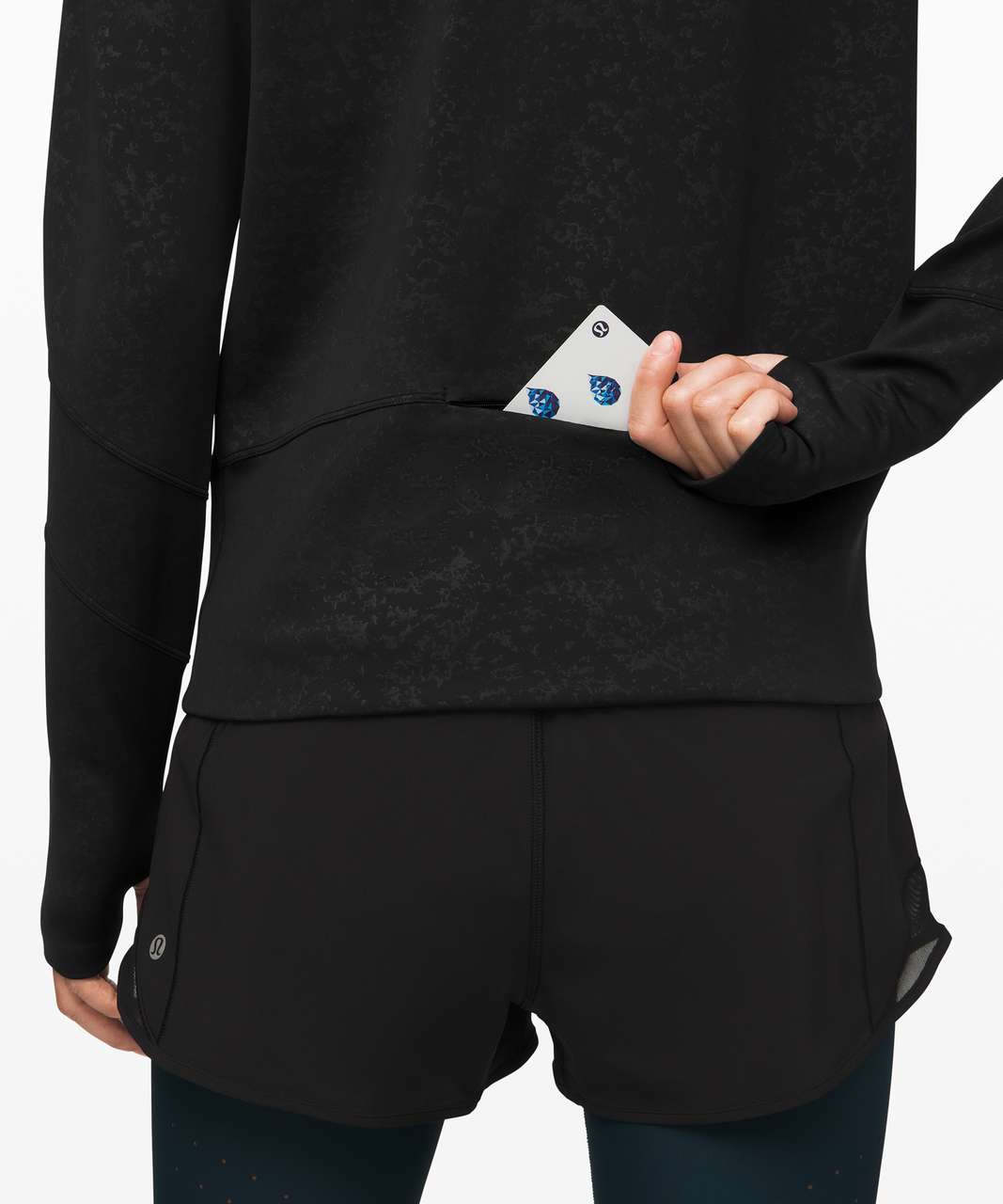 Lululemon Run to Reset 1/2 Zip - Speckle Emboss Black