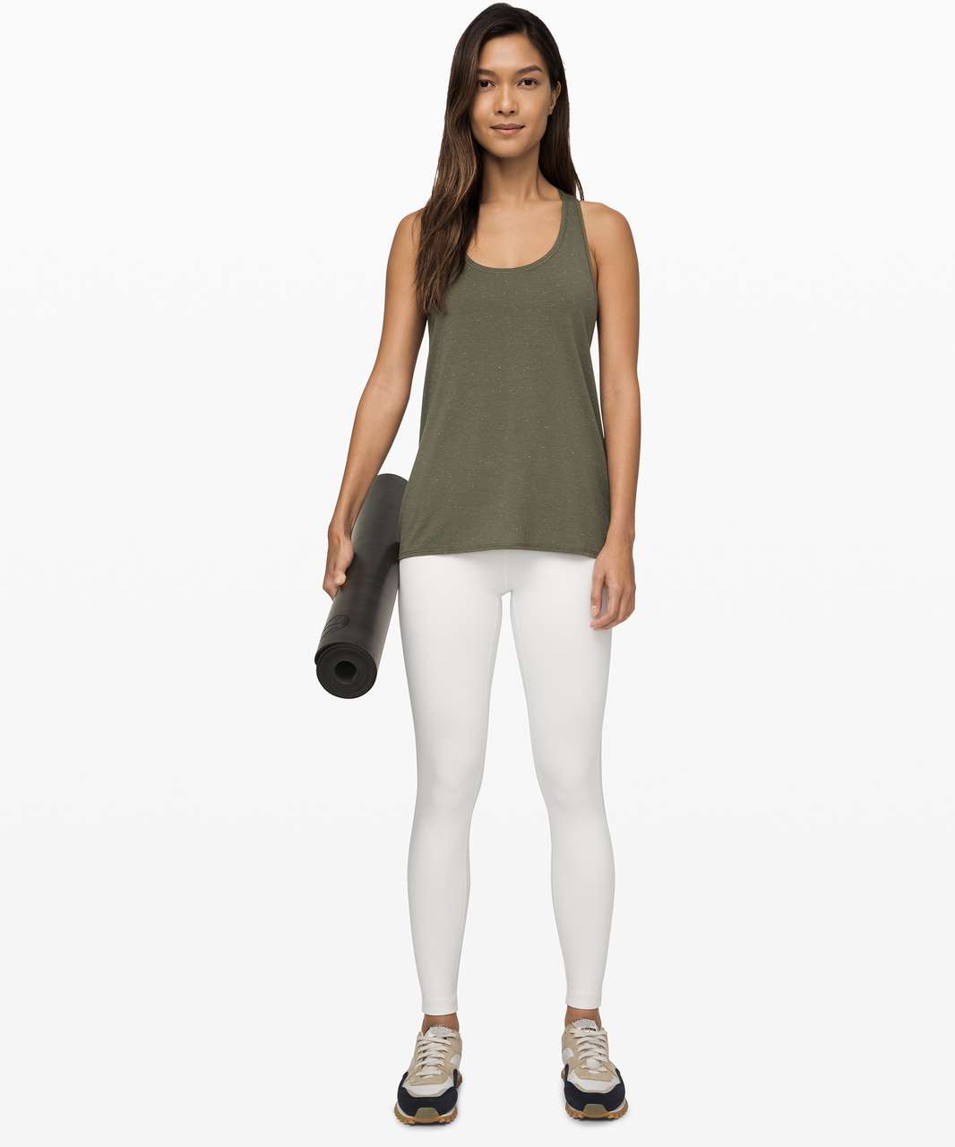 Lululemon Tied in Energy 2-in-1 Tank - Grey Sage / White / Grey Sage