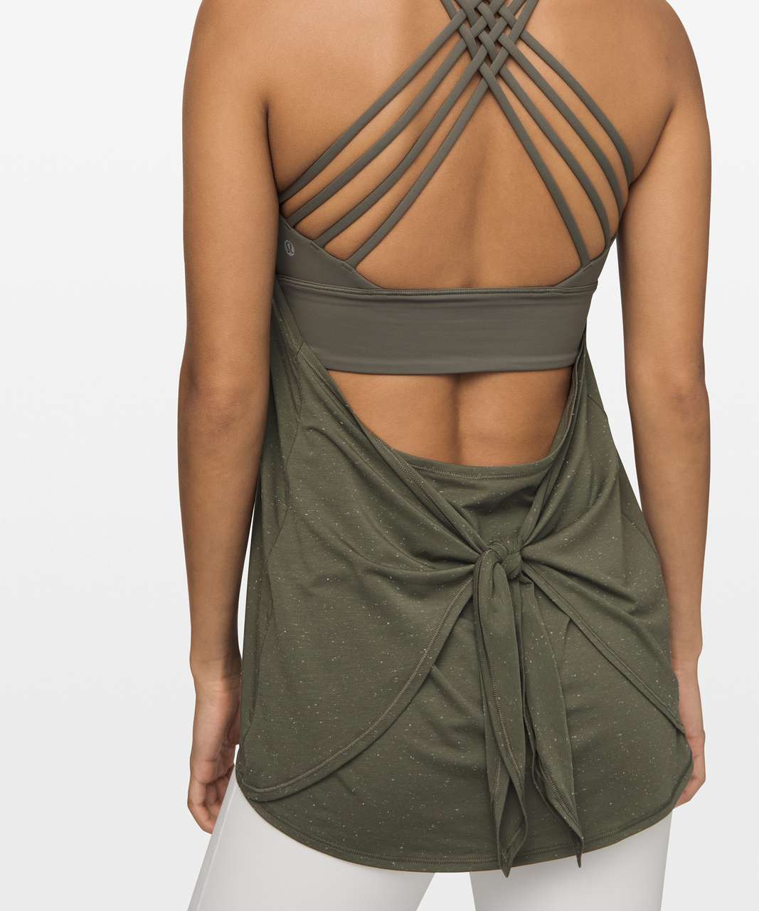 Lululemon Tied in Energy 2-in-1 Tank - Grey Sage / White / Grey Sage