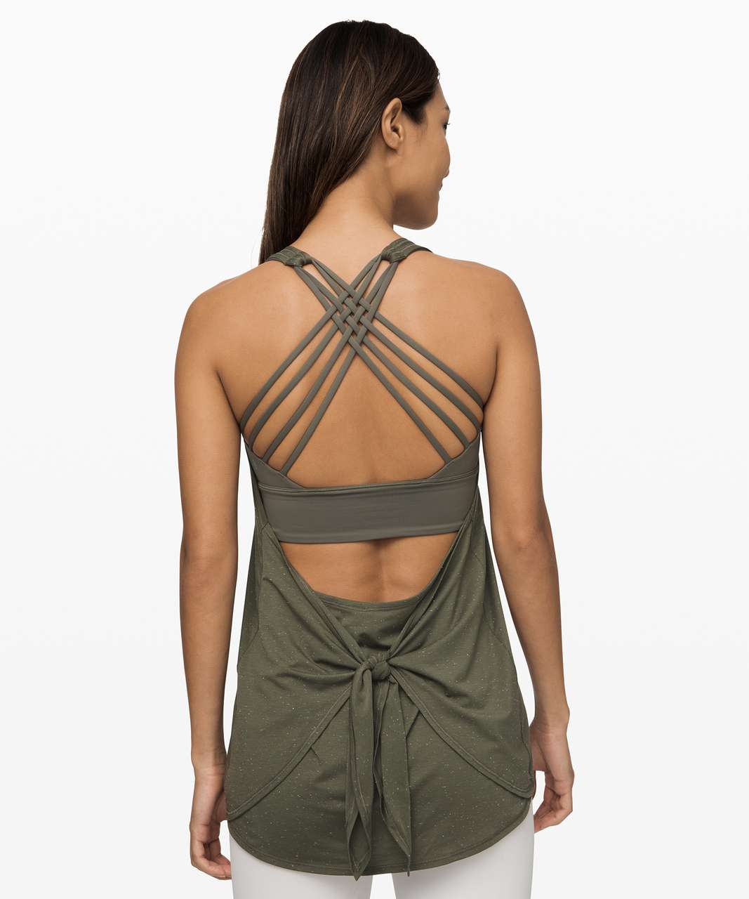 Lululemon Tied in Energy 2-in-1 Tank - Grey Sage / White / Grey Sage