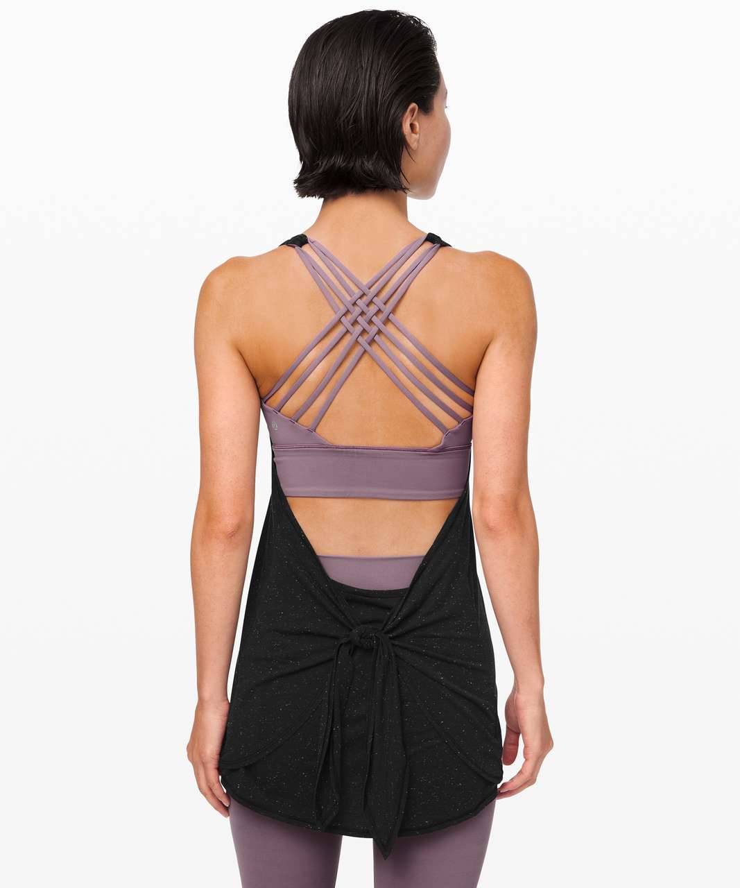 Lululemon Tied in Energy 2-in-1 Tank - Black / Frosted Mulberry