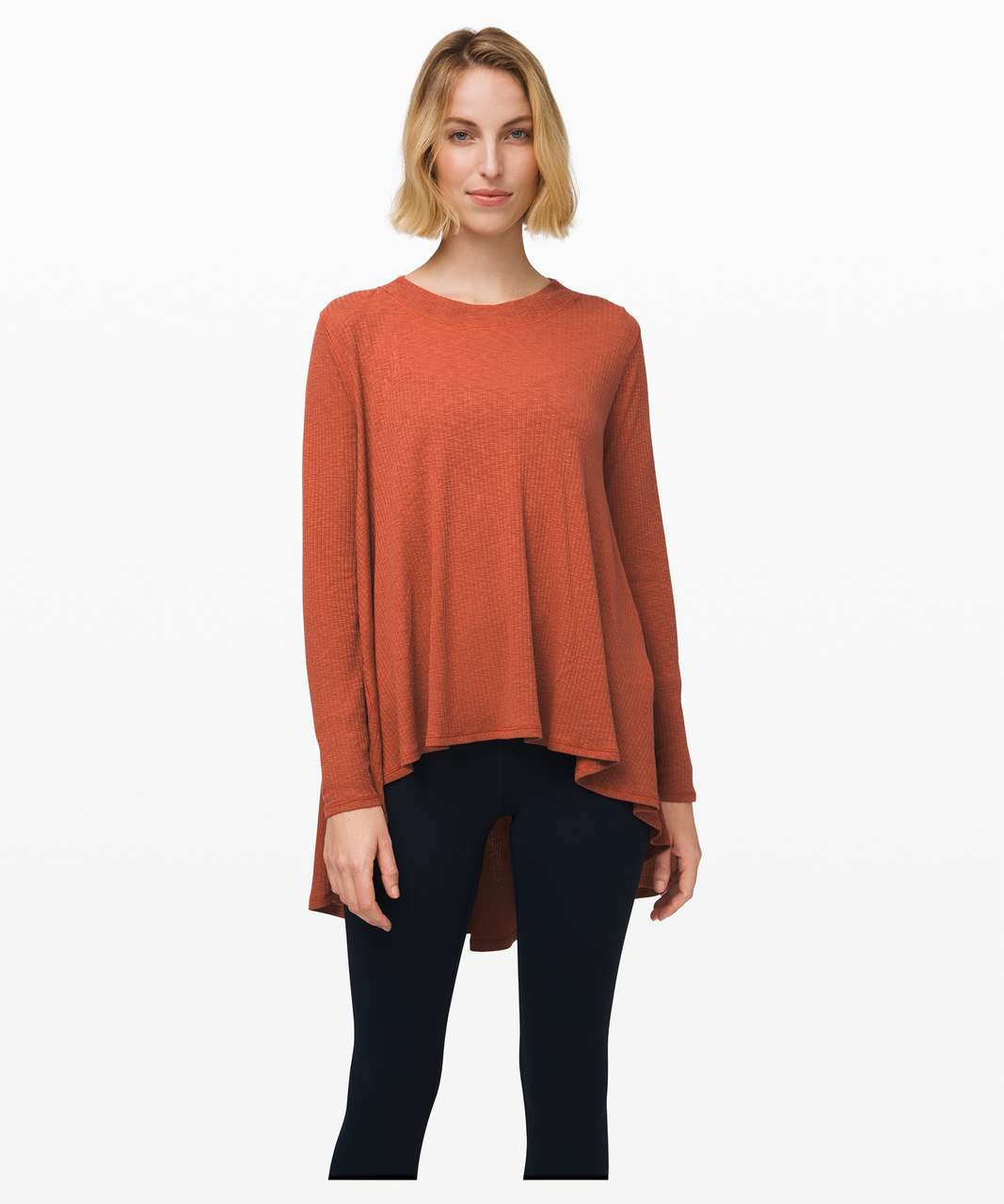 Lululemon Dare to Drape Long Sleeve - Rustic Clay - lulu fanatics