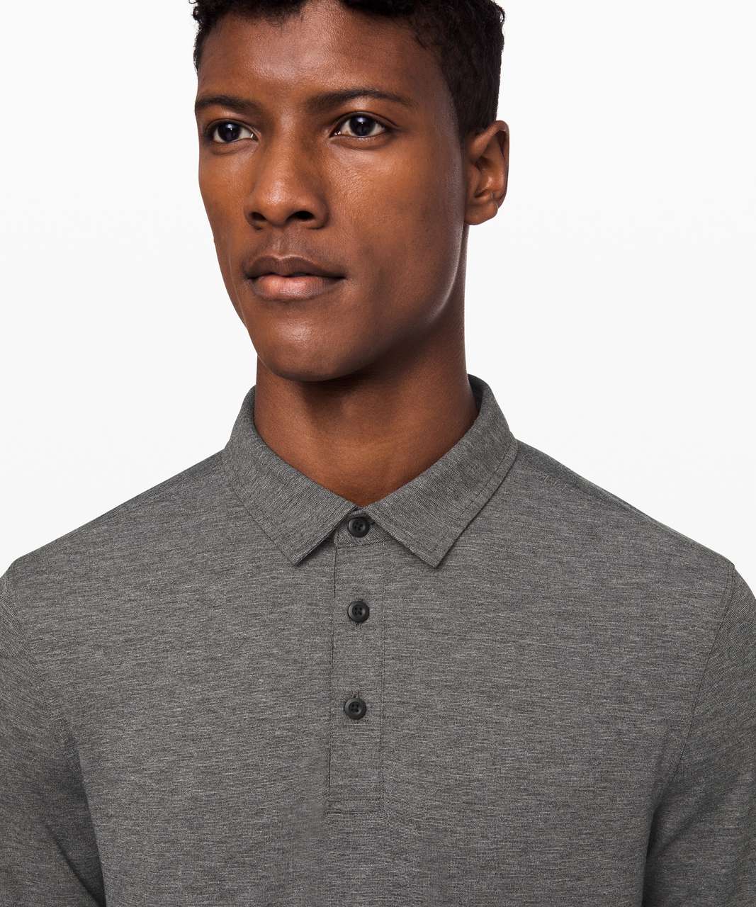 Lululemon Evolution Long Sleeve Polo - Heathered Black