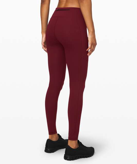 Lululemon Fast and Free Tight 28 *Non-Reflective - Dark Red - lulu fanatics