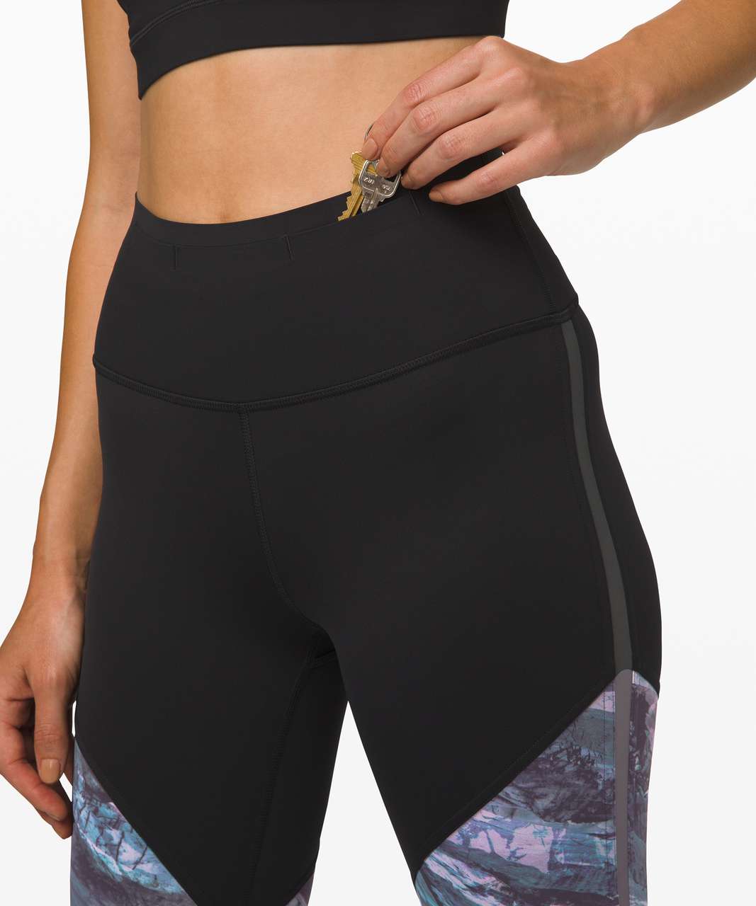 Lululemon Run to Reset Tight 25" - Black / Frozen Island Multi