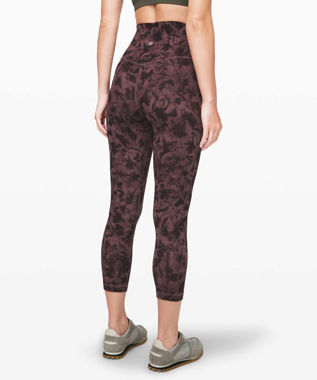 Lululemon Align Crop *21 - Mini Dusk Floral Antique Bark Black