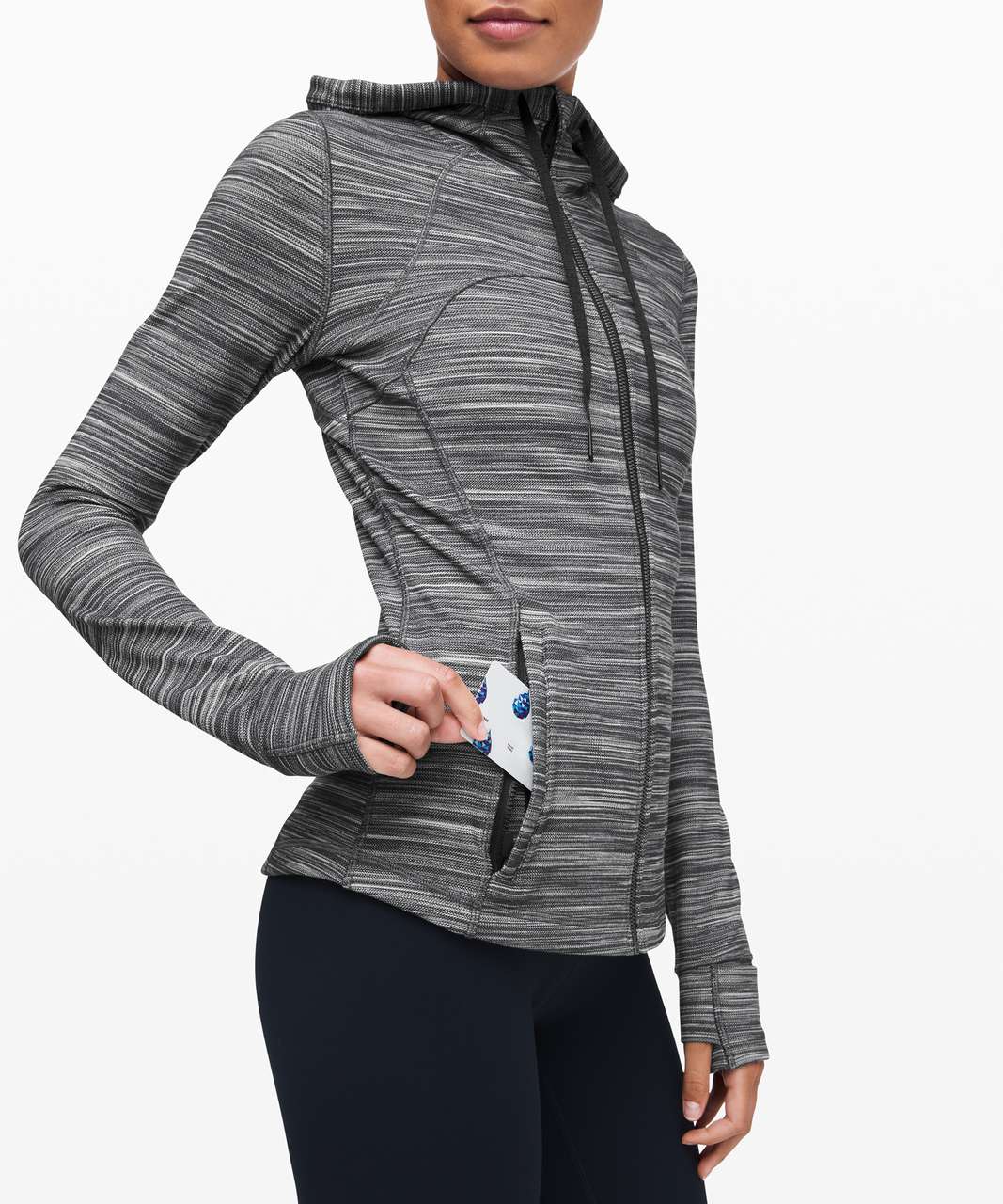 Lululemon Hooded Define Jacket *Nulu - Heathered Black / White