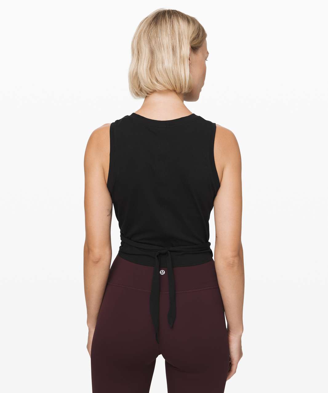 Lululemon Time to Restore Mock Neck Tank - Black / White - lulu fanatics