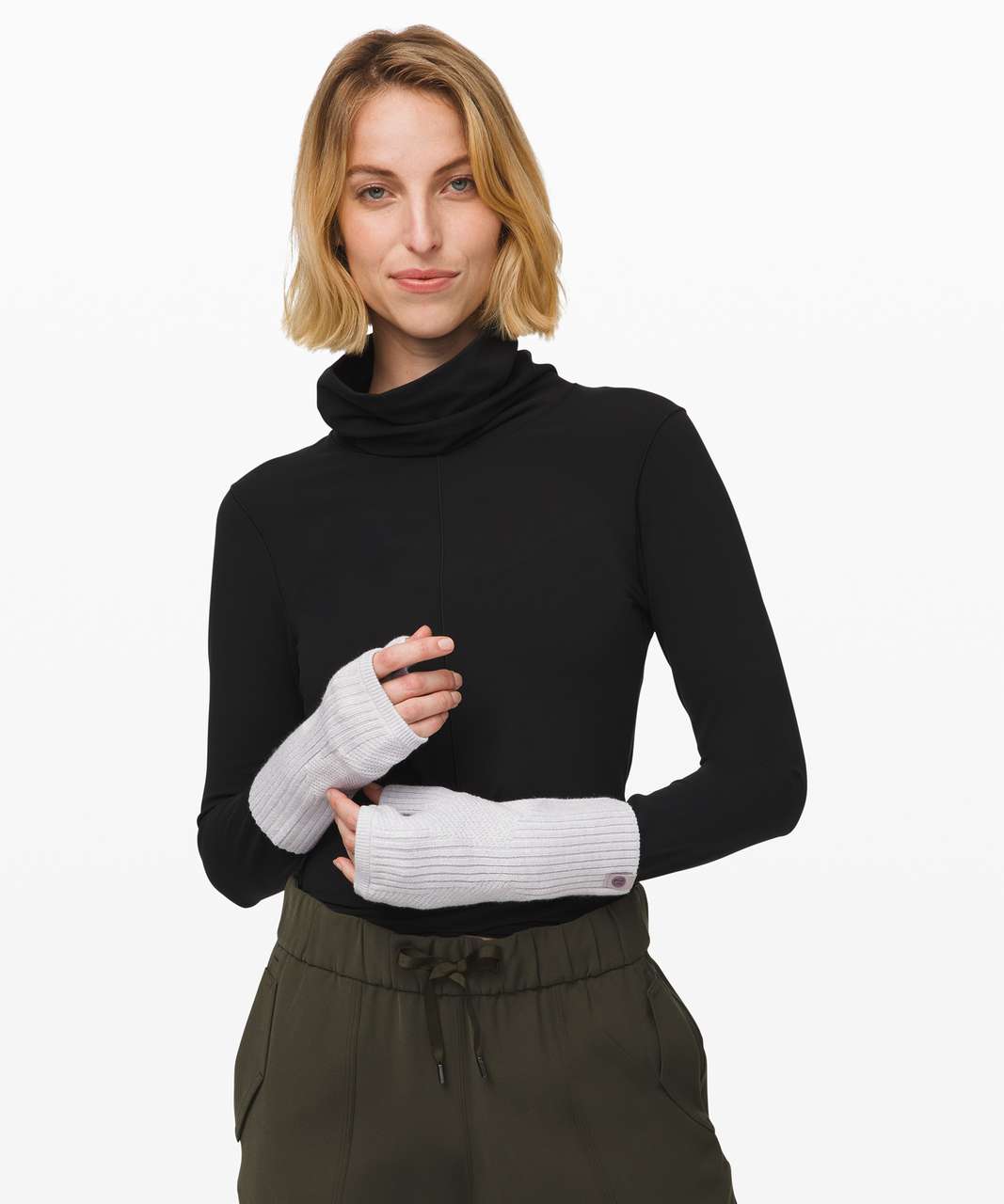 Lululemon Crazy Cozy Fingerless Gloves - Heathered Core Ultra Light Grey  (First Release) - lulu fanatics