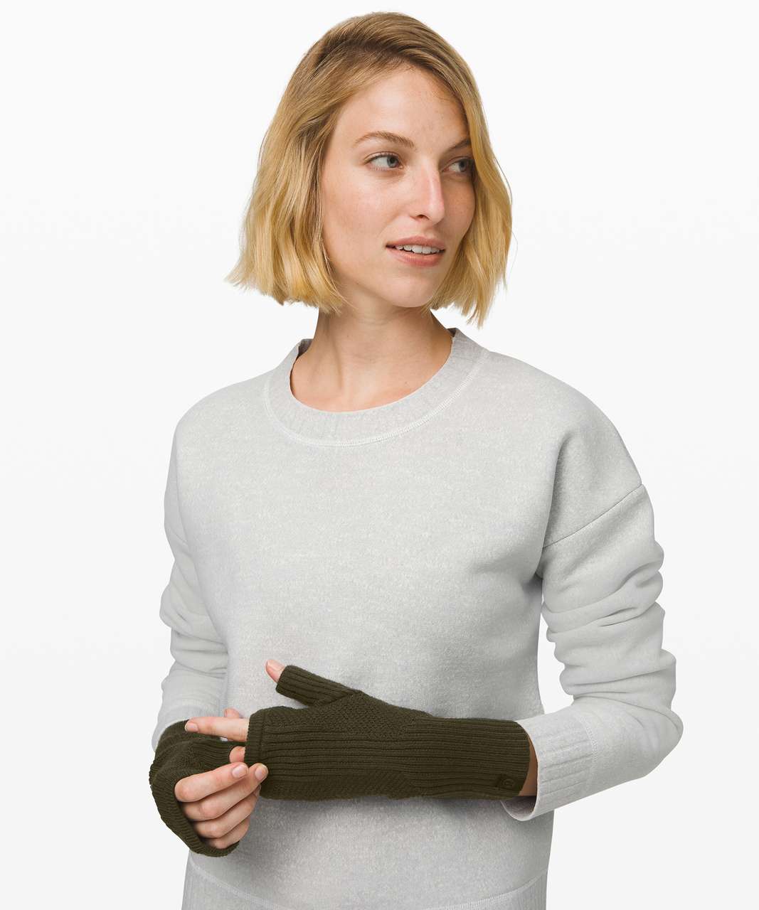 Lululemon Crazy Cozy Fingerless Gloves - Dark Olive