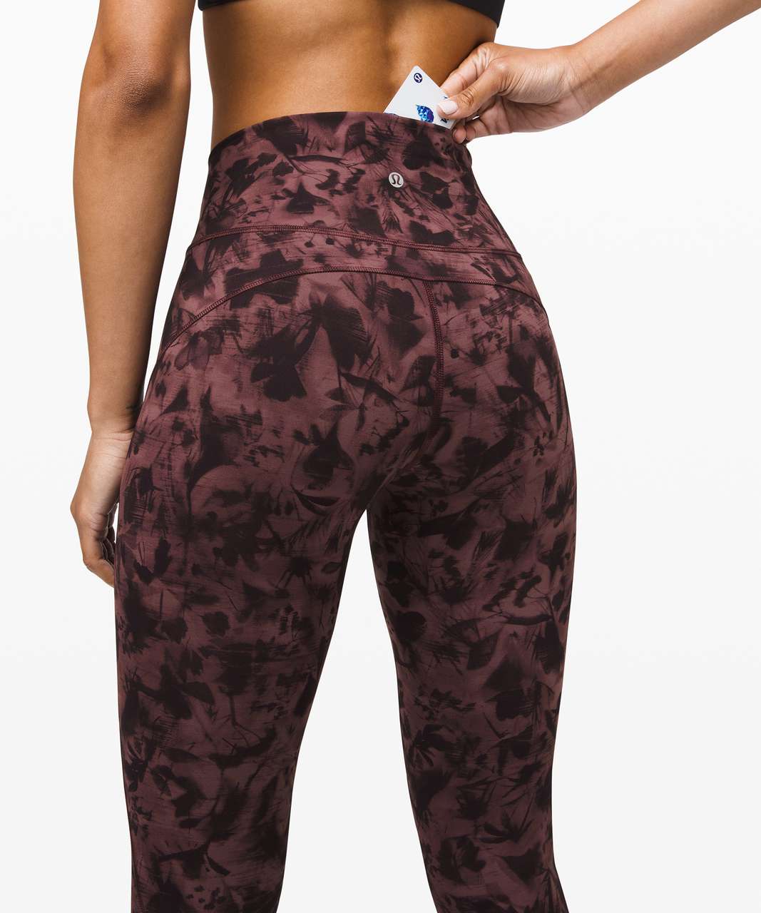 Lululemon In Movement Tight 25" *Everlux - Mini Dusk Floral Antique Bark Black