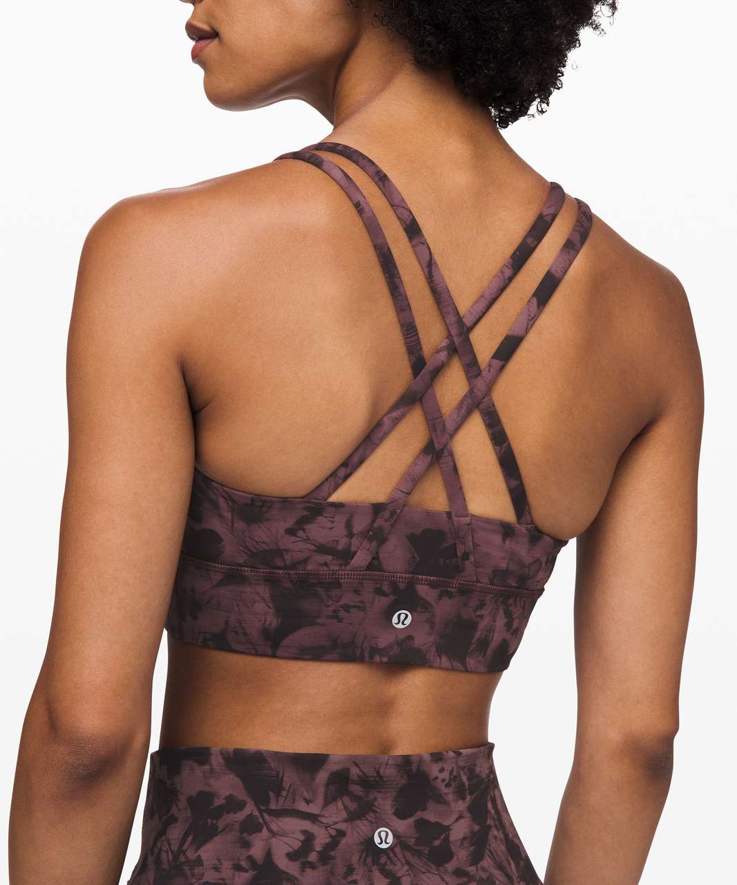 Lululemon Energy Bra *Long Line - Mini Dusk Floral Antique Bark Black