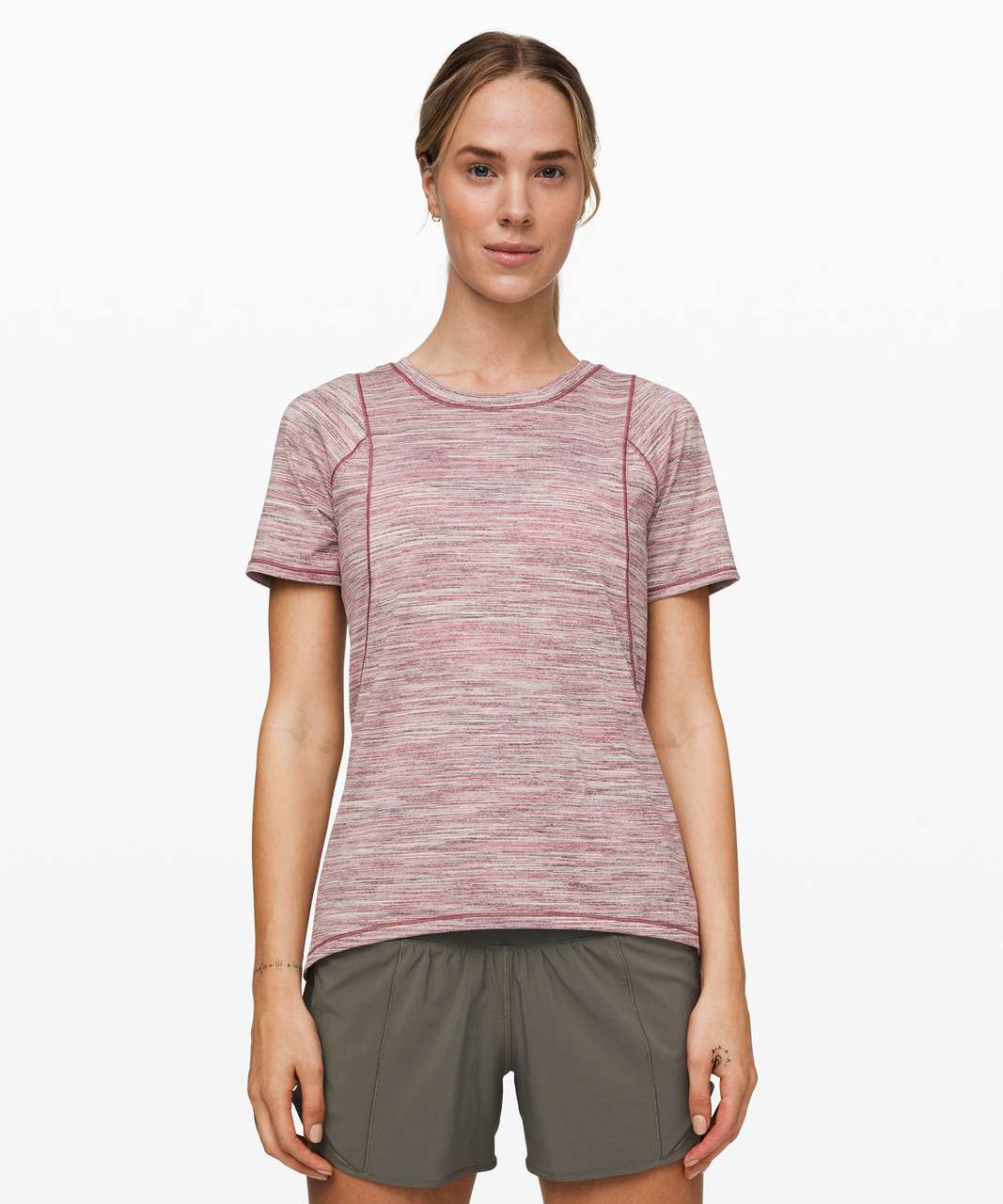 Lululemon Make Miles Count Short Sleeve *Silver - Space Dye Camo Plumful Smoky Blush