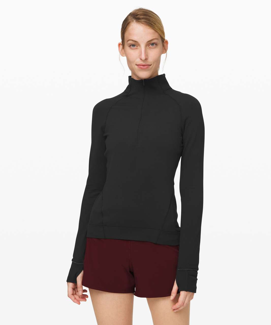 Lululemon Outrun the Elements 1/2 Zip - Black - lulu fanatics