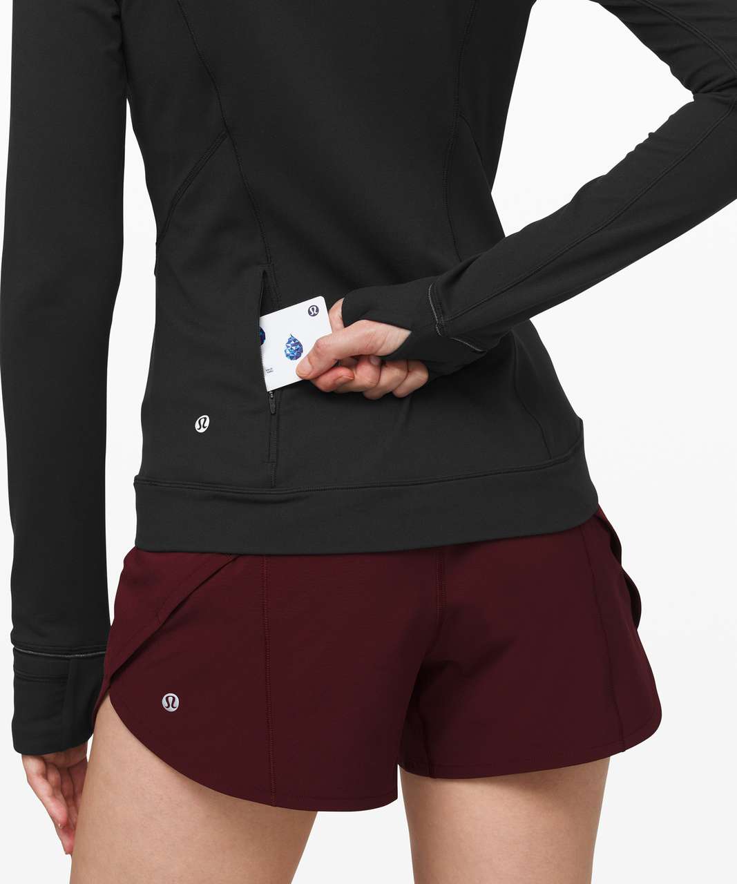 Lululemon Outrun the Elements 1/2 Zip - Black - lulu fanatics