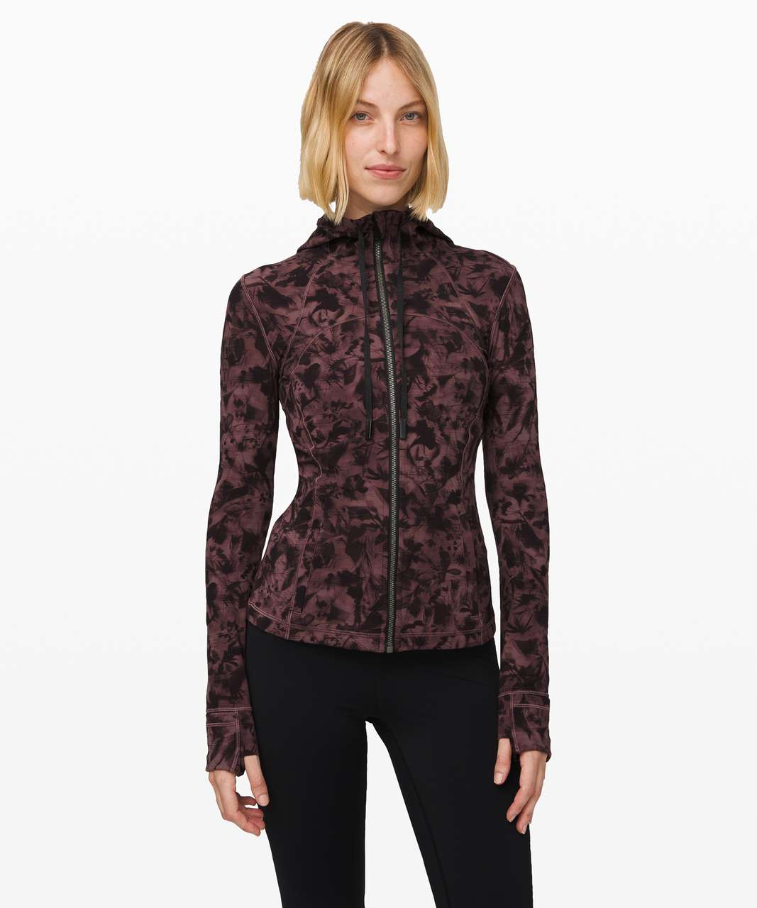 Lululemon Hooded Define Jacket *Nulu - Mini Dusk Floral Antique Bark Black  - lulu fanatics