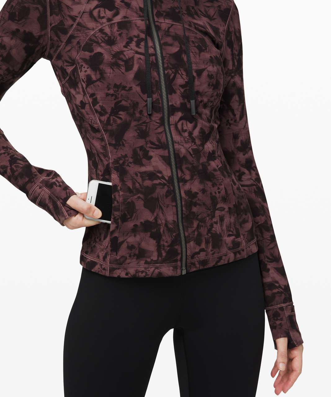 Lululemon Hooded Define Jacket *Nulu - Mini Dusk Floral Antique Bark Black