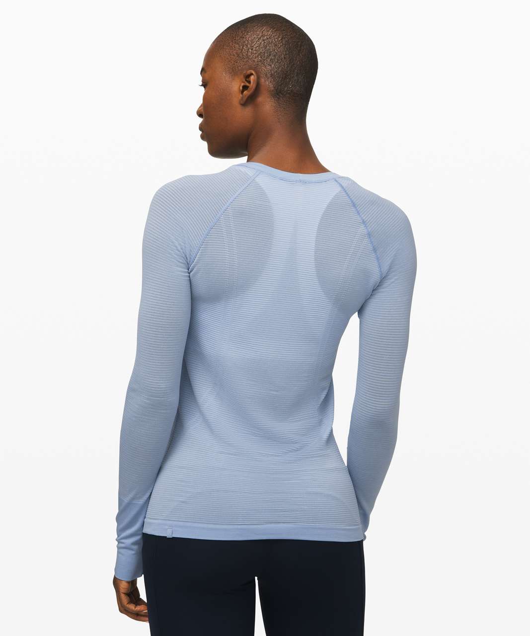 Lululemon Swiftly Speed Long Sleeve *Sheer Stripe - Ice Cap / Ice Cap