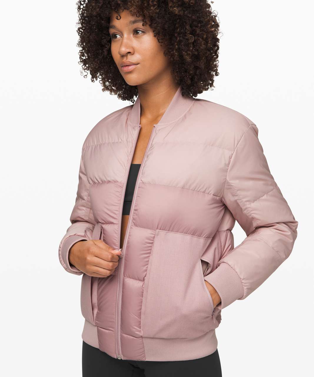 Lululemon Roam Far Wool Bomber - Porcelain Pink - lulu fanatics