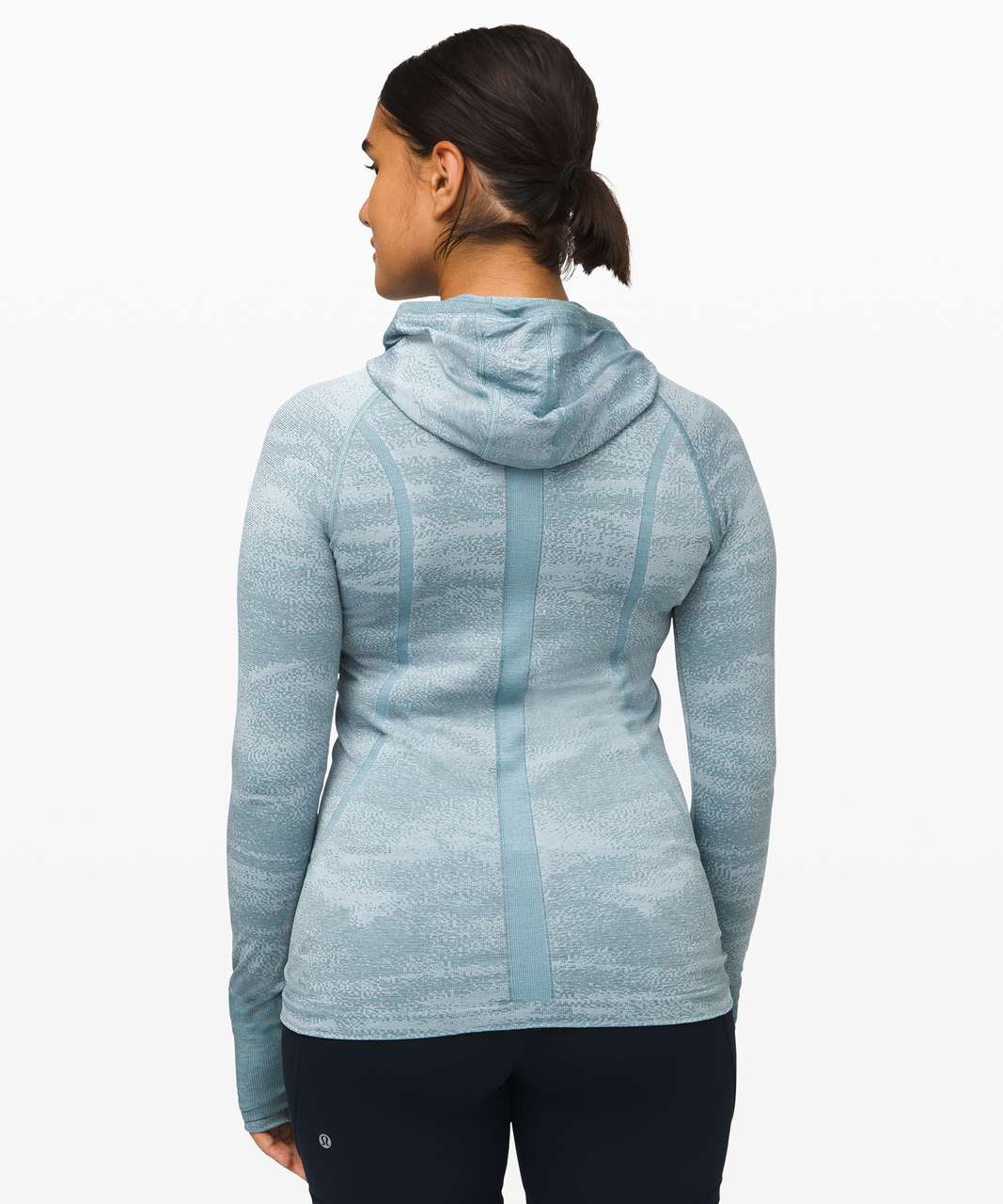 Lululemon Swiftly Speed Hooded 1/2 Zip *Water Resistant - Aqua Smoke / White / Cadet Blue / Smokey