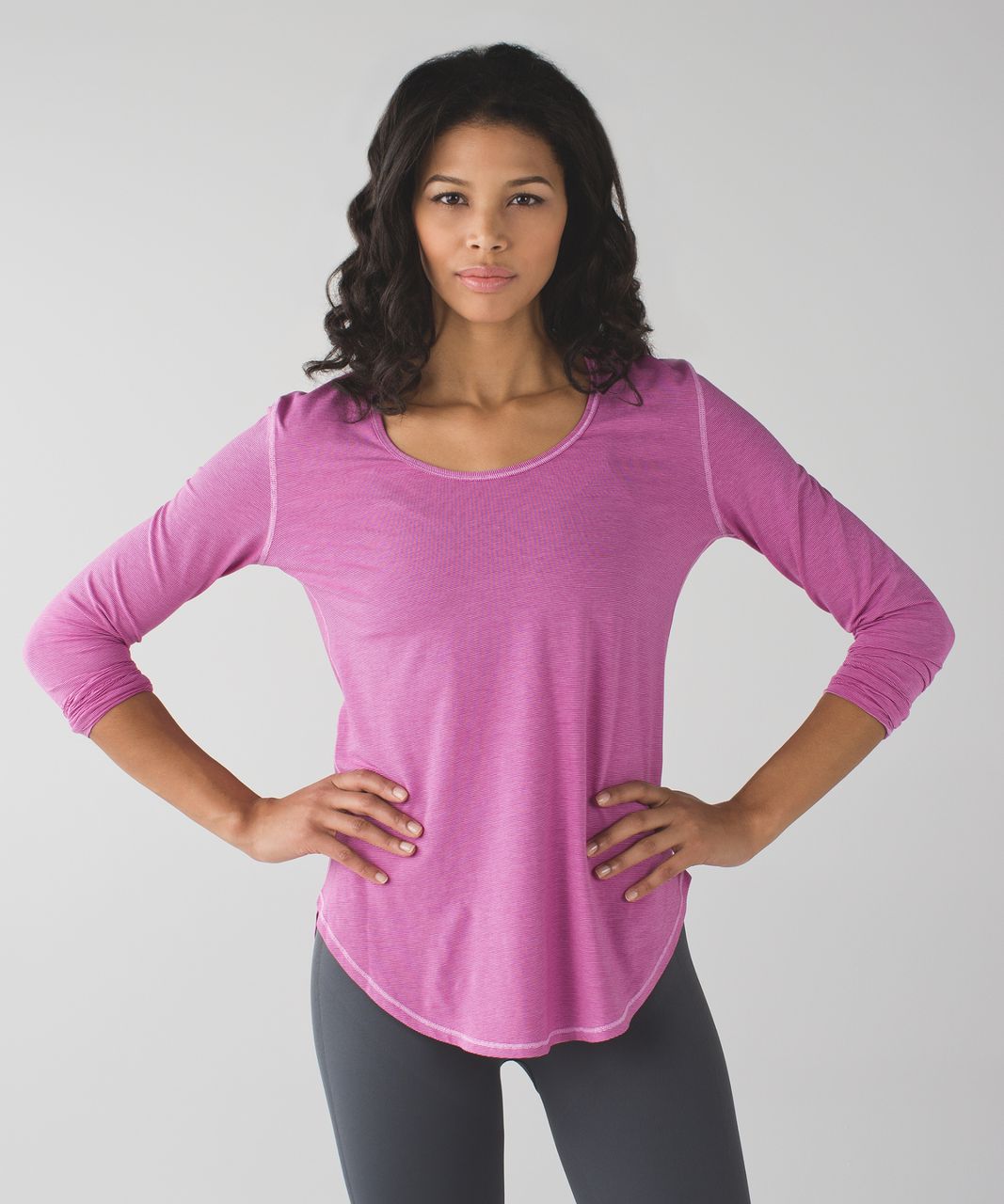 Lululemon Yogini 5 Year Long Sleeve Tee - Wee Stripe Raspberry Vintage Pink