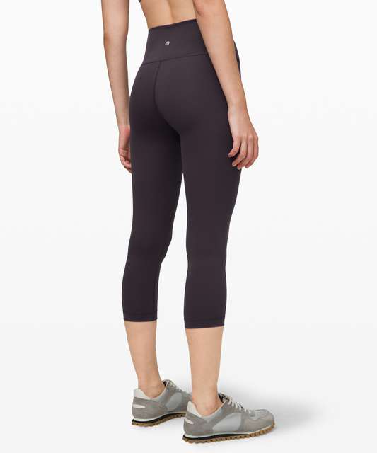 Lululemon Wunder Under Crop (Roll Down) - Heathered Black - lulu fanatics