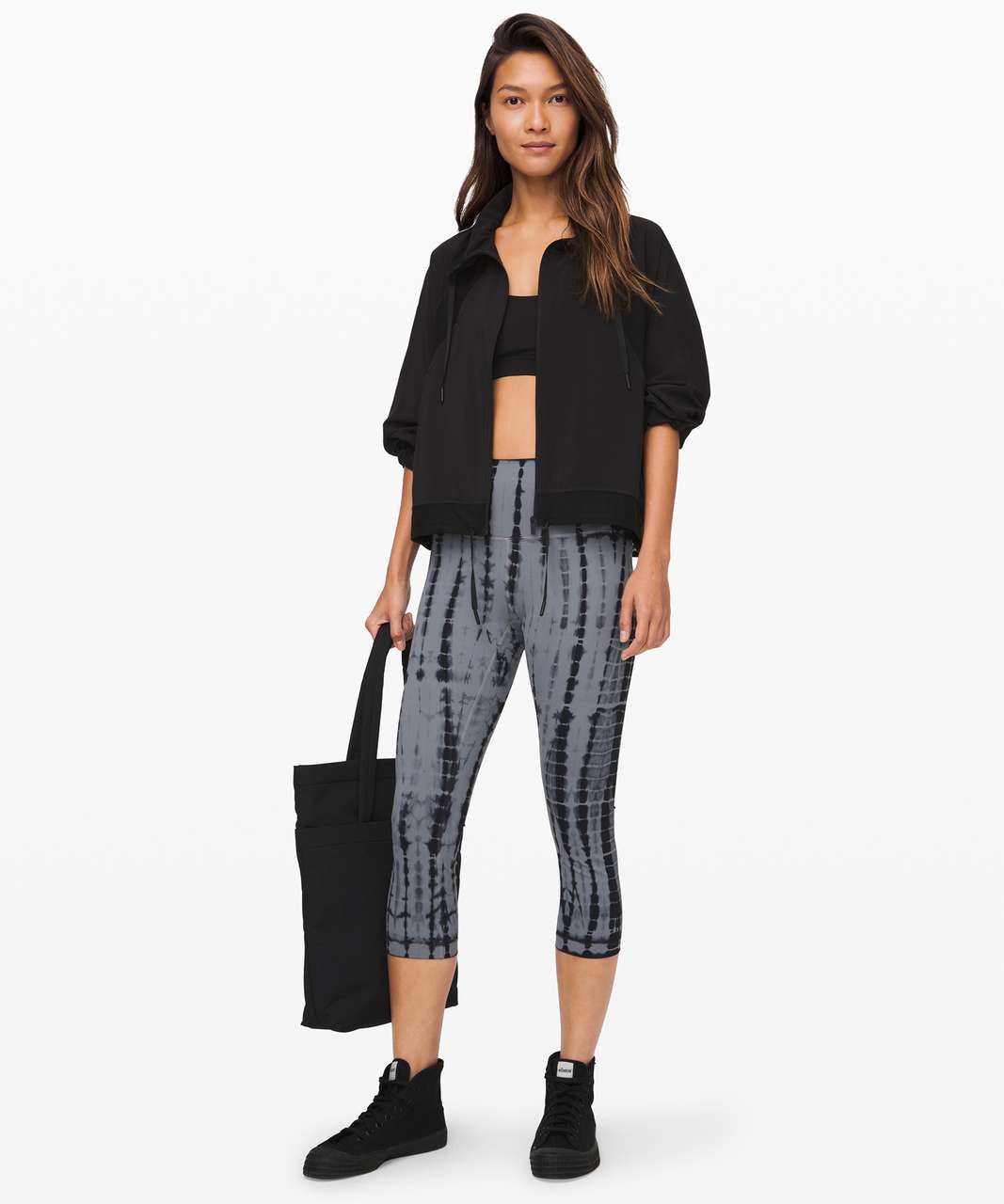 Lululemon Wunder Under Crop (High-Rise) *Full-On Luxtreme 21" - Vert Shibori Magnet Grey Black Night