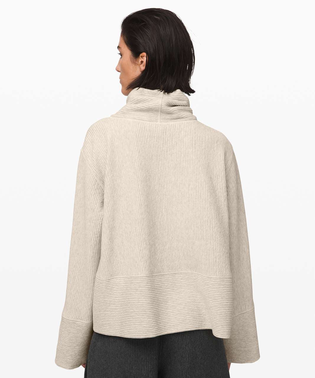 Lululemon Retreat Yourself Pullover - Heathered Light Ivory - lulu fanatics