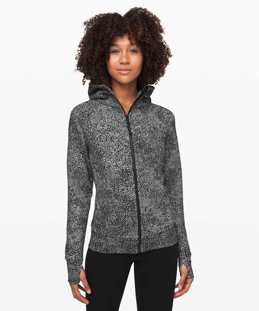 Lululemon Scuba Full Zip Hoodie *SeaWheeze - Illusionary Max Alpine White  Black - lulu fanatics