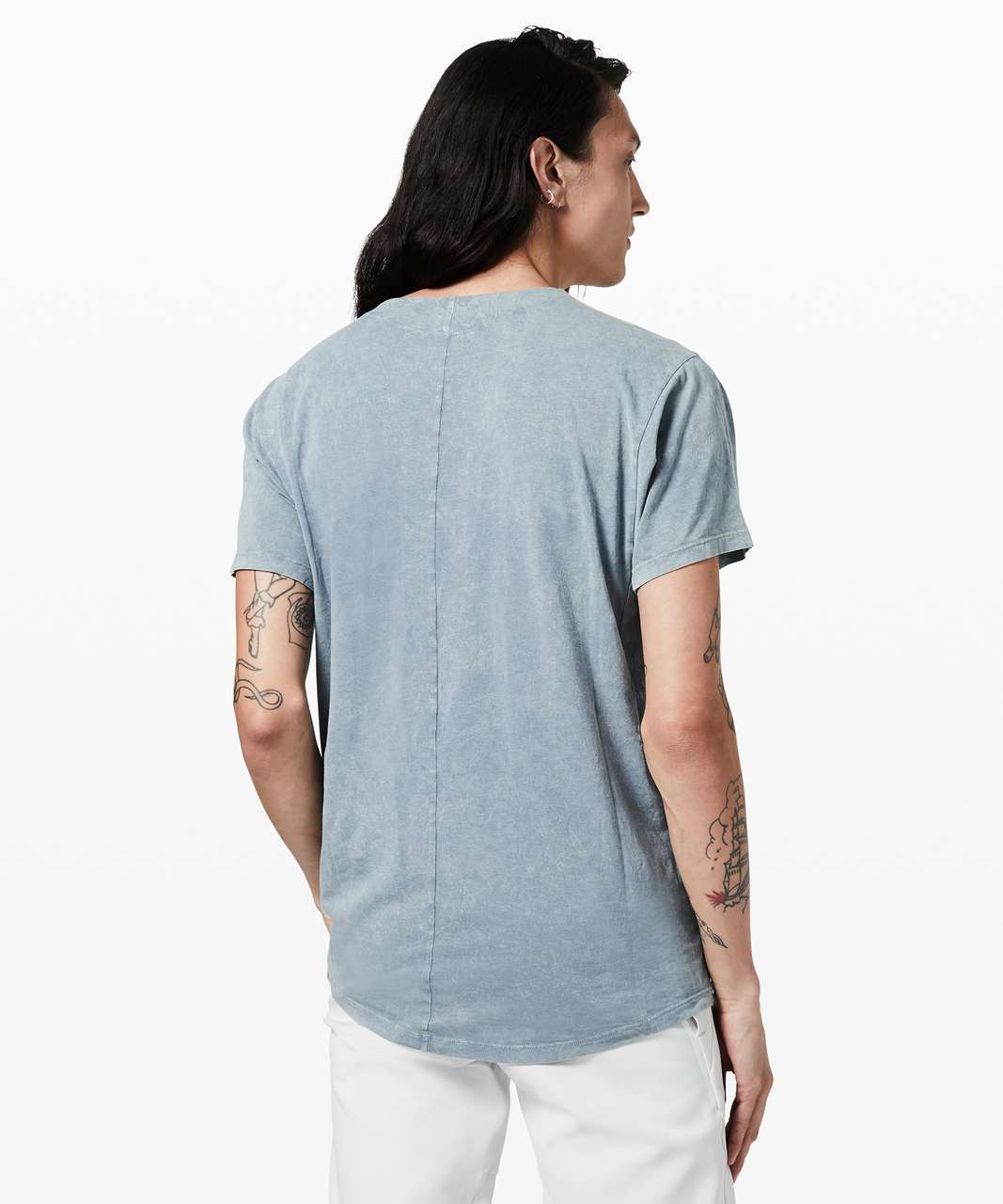 Lululemon Ashta Short Sleeve Tee *lululemon lab - Blue Denim Crackle Wash