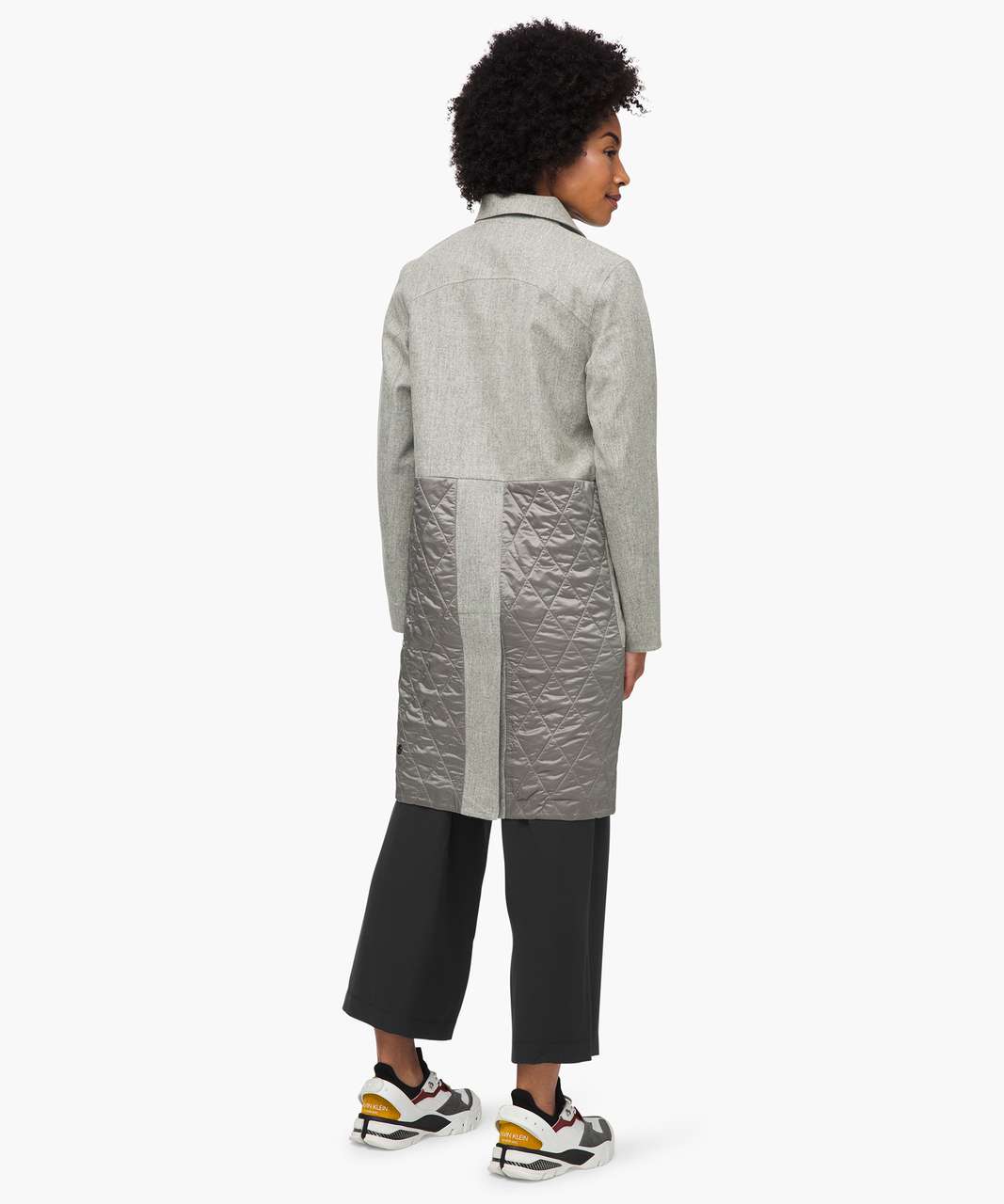 Lululemon Roam Far Wool Coat - Heathered Silver Graphite / Steam