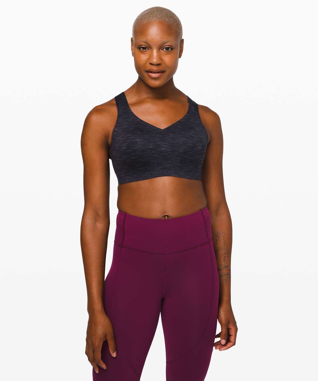 Lululemon Enlite Bra Weave - Static Rain Dark Cast Black / Black - lulu  fanatics