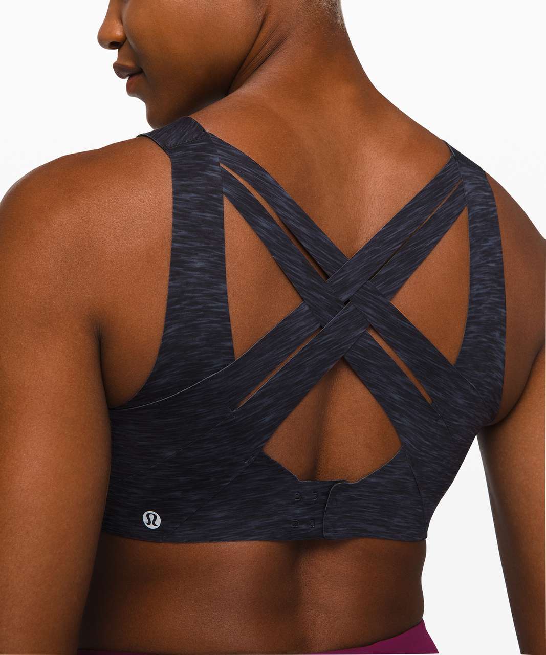 Lululemon Enlite Bra Weave - Static Rain Dark Cast Black / Black