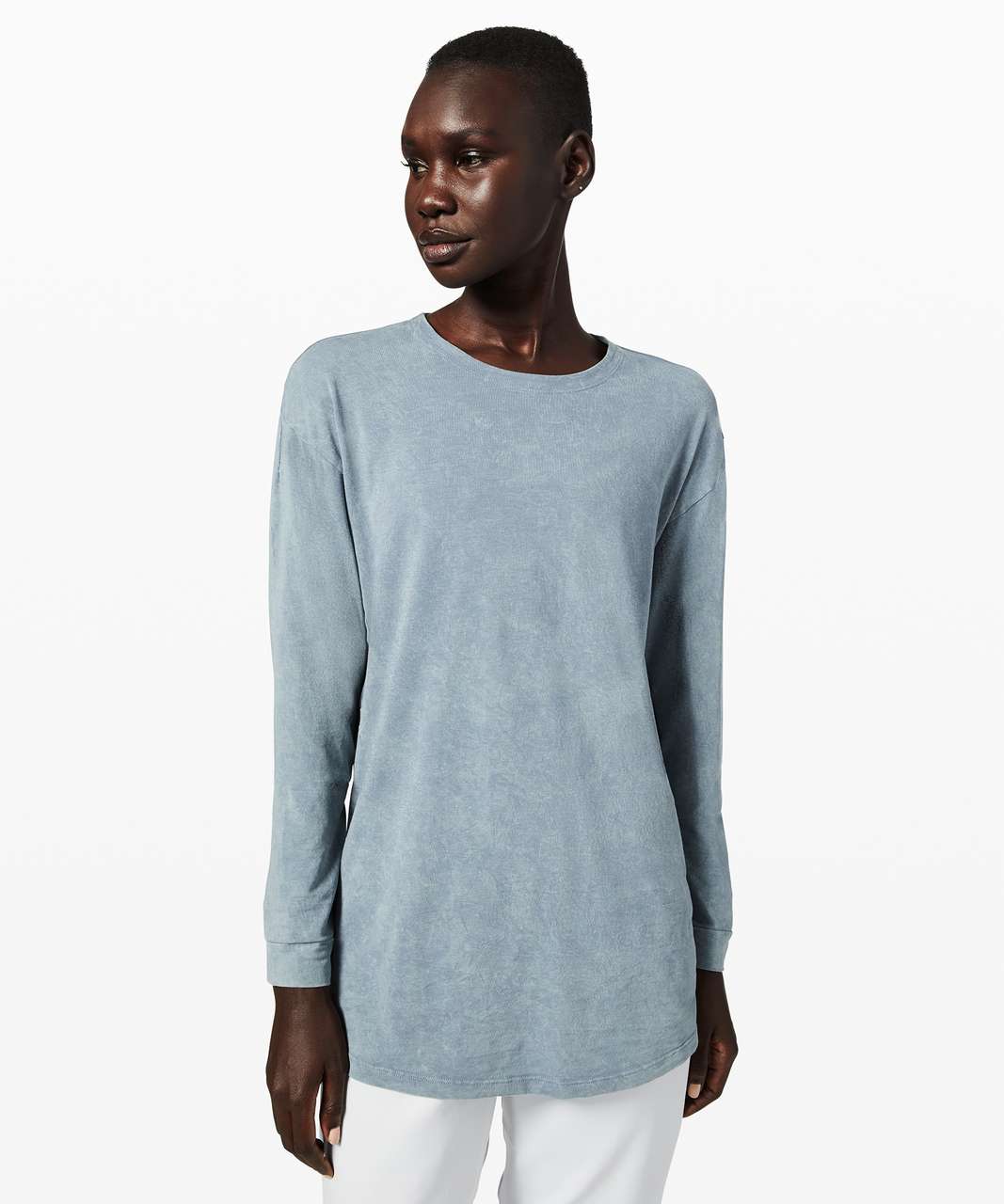 Lululemon Ashta Long Sleeve Tee *lululemon lab - Blue Denim Crackle Wash