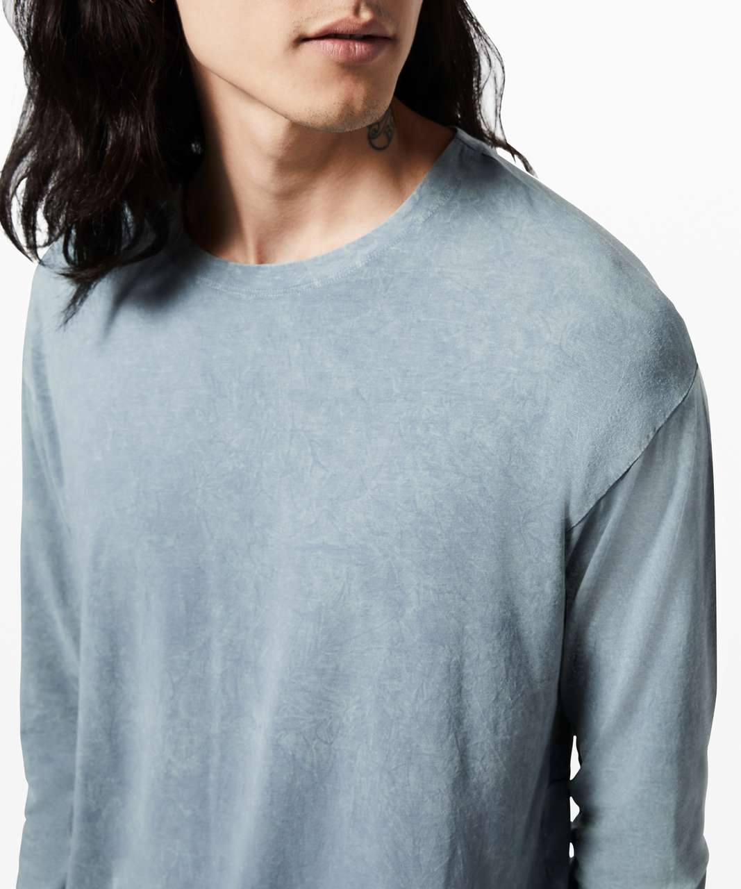 Lululemon Ashta Long Sleeve Tee *lululemon lab - Blue Denim Crackle Wash