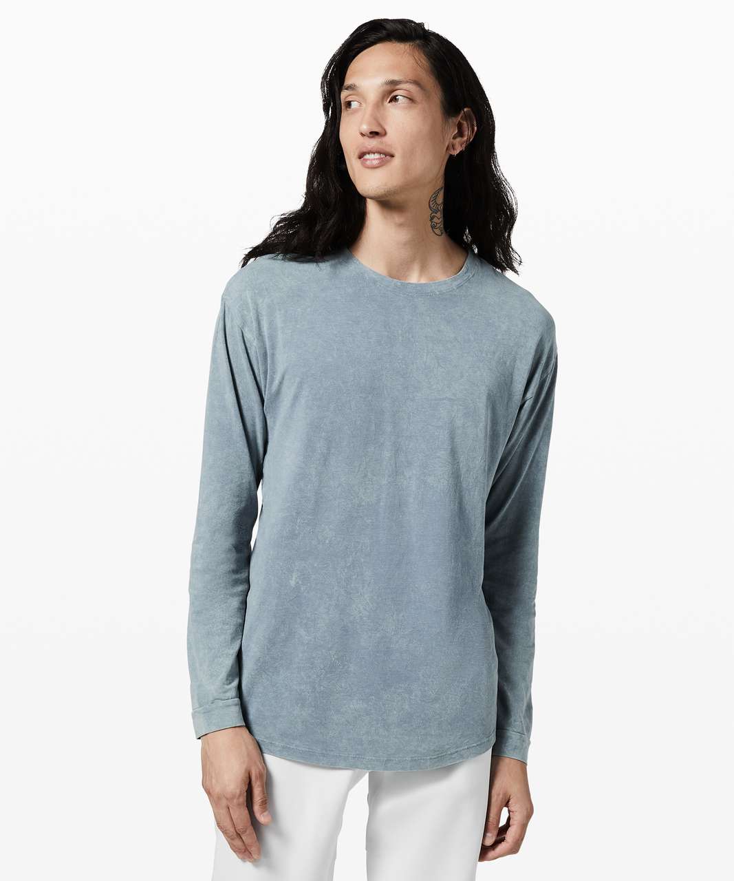 Lululemon Ashta Long Sleeve Tee *lululemon lab - Blue Denim Crackle Wash