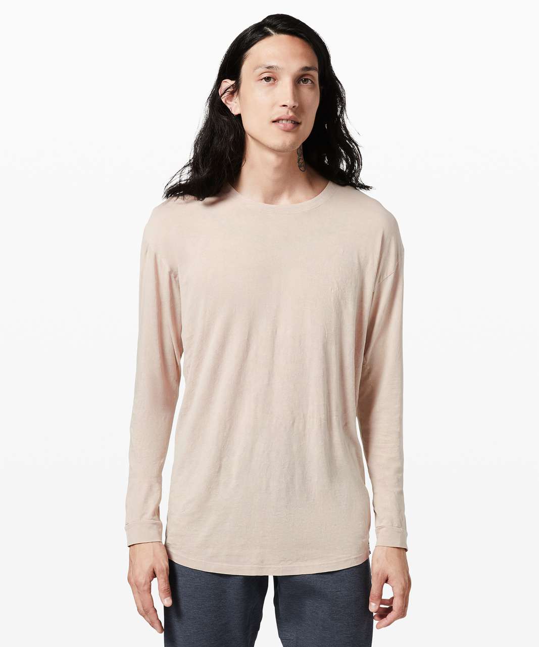 Lululemon Ashta Long Sleeve Tee *lululemon lab - Mojave Tan Crackle Wash - lulu  fanatics