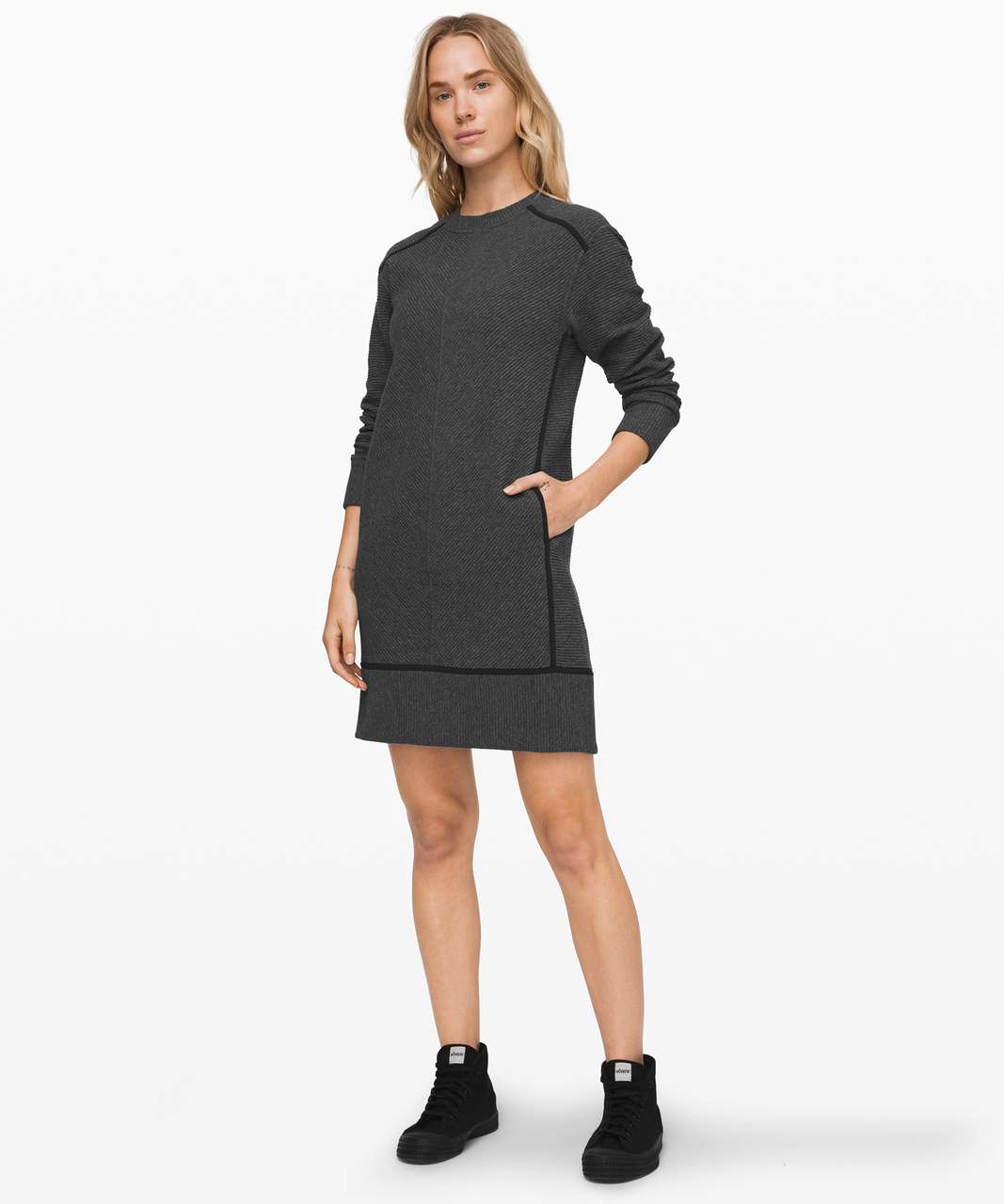 Lululemon On Repeat Dress - Heathered Core Dark Grey / Black