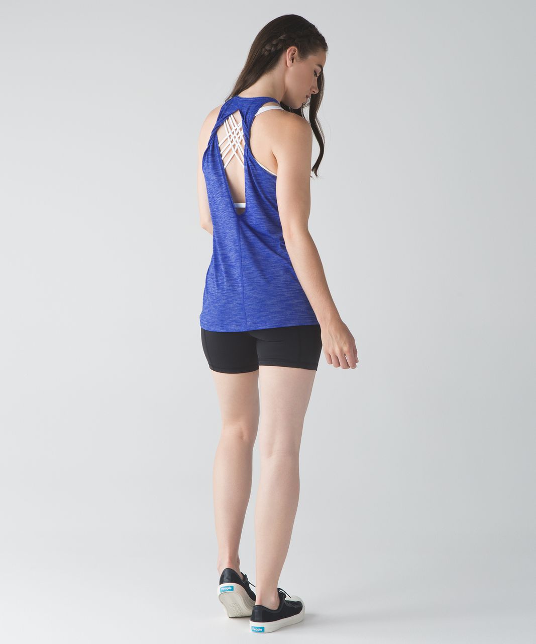 Lululemon Trapeze Twist Tank - Heathered Harbor Blue