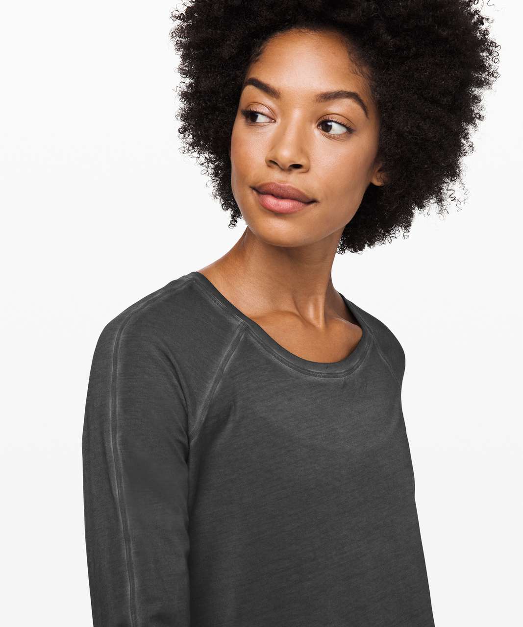 Lululemon Emerald Long Sleeve *Fade - Washed Black - lulu fanatics