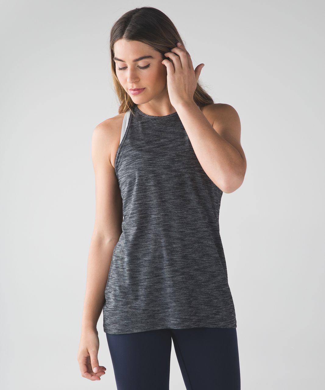 Lululemon Trapeze Twist Tank - Heathered Black - lulu fanatics