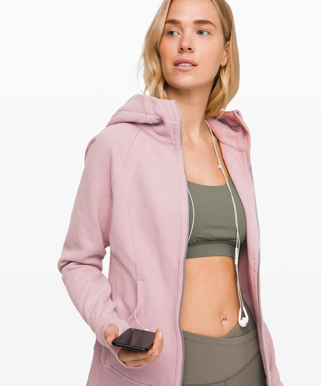 lululemon Women's Scuba Hoodie Light Cotton Fleece, Pink Taupe