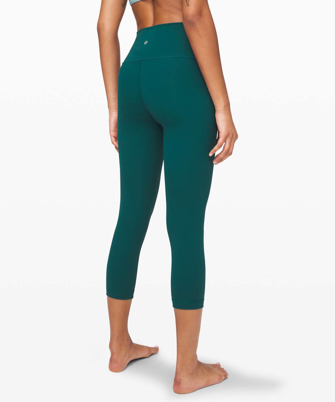 Lululemon Wunder Under High-Rise Crop 23 *Updated Scallop Full-On Luxtreme  - Dark Olive - lulu fanatics