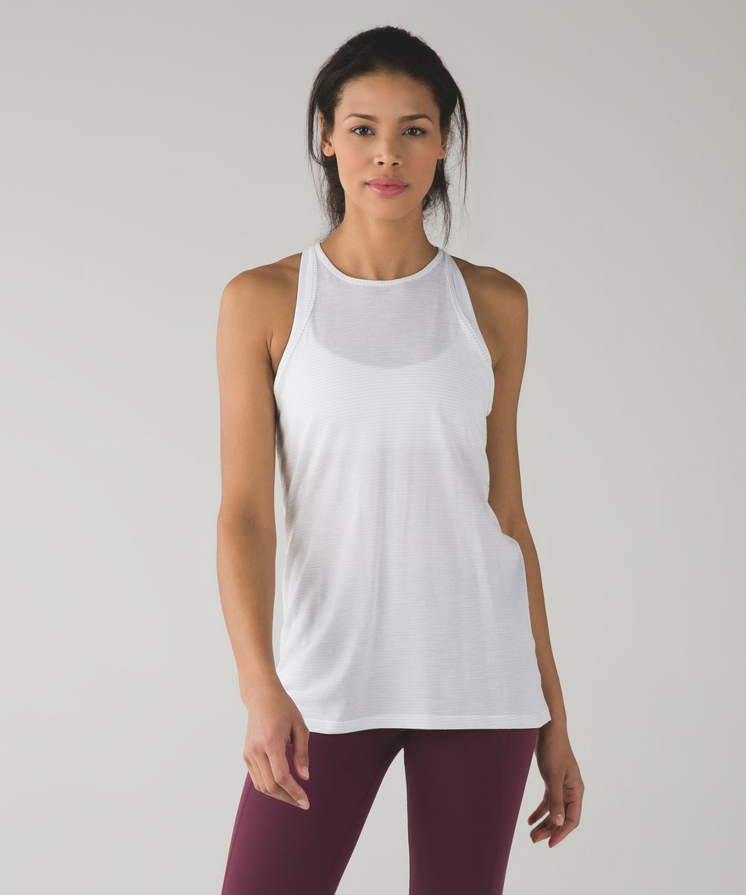 Lululemon Trapeze Twist Tank - Heathered White - lulu fanatics