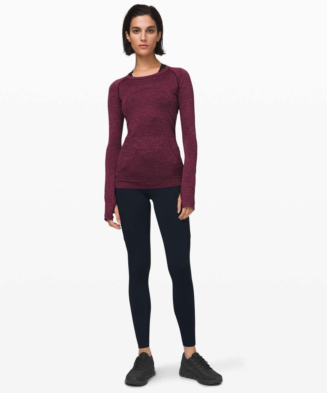 Lululemon Swiftly Tech Long Sleeve Crew - Dark Adobe / Misty Merlot