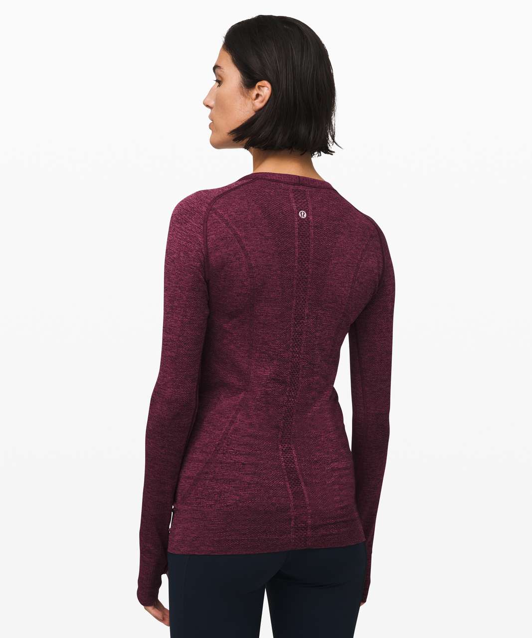 Lululemon Swiftly Tech Long Sleeve Crew - Dark Adobe / Misty Merlot