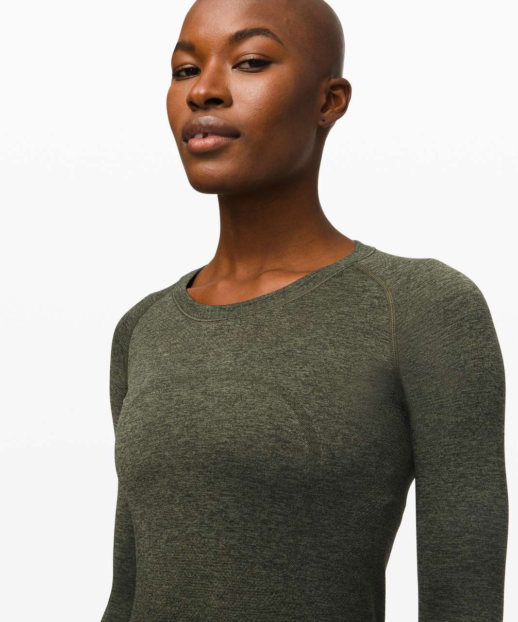 Lululemon Swiftly Tech Long Sleeve Crew - Barracks Green / Black - lulu ...