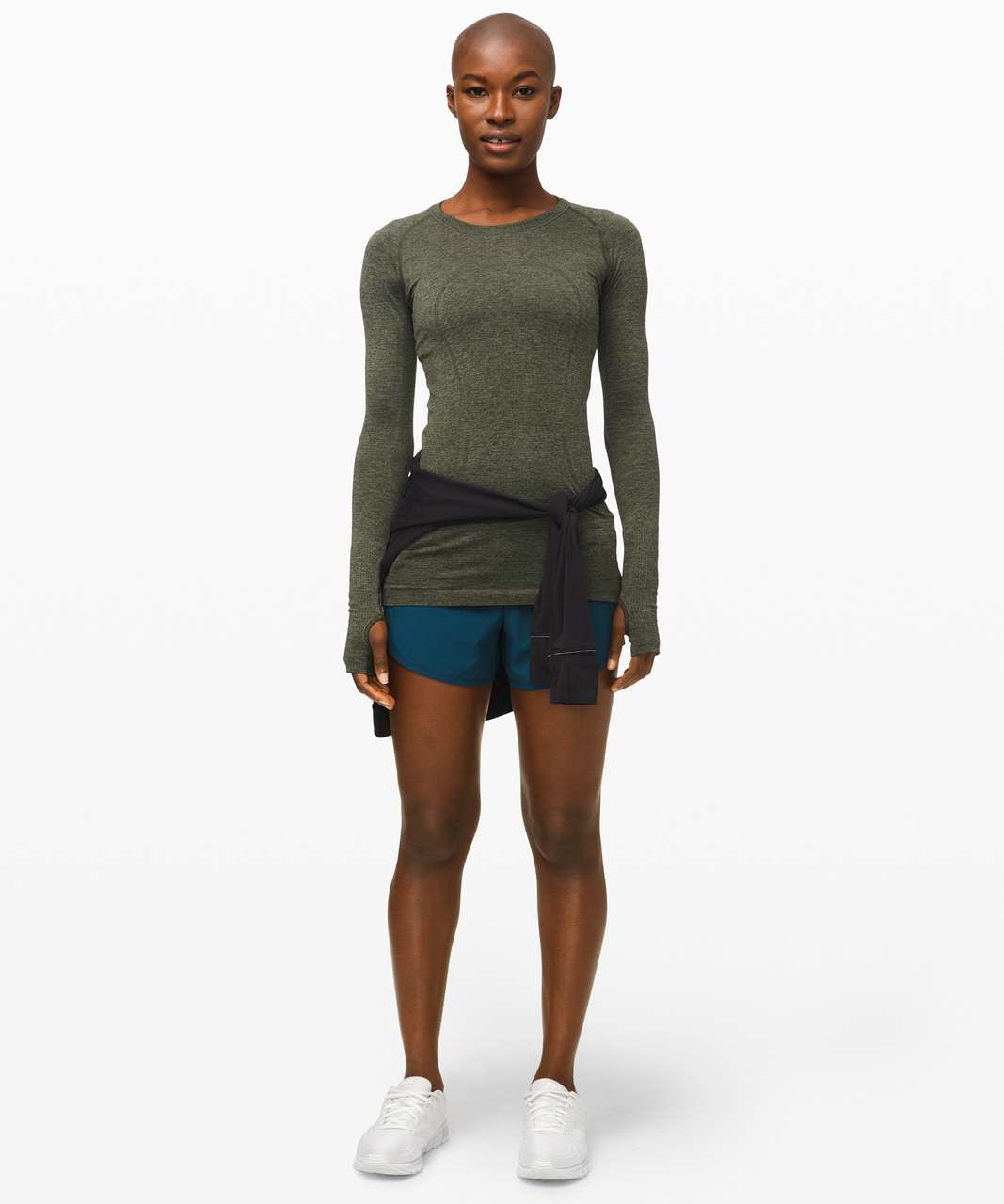 Lululemon Swiftly Tech Long Sleeve Crew - Barracks Green / Black