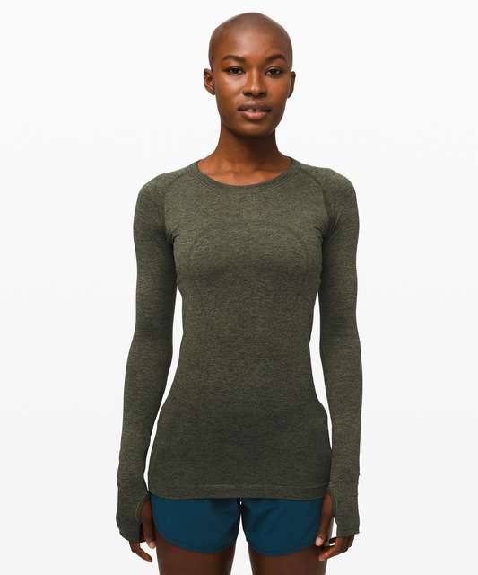 Lululemon Run: Swiftly Tech Long Sleeve Scoop *Ruched - Heathered Pow ...