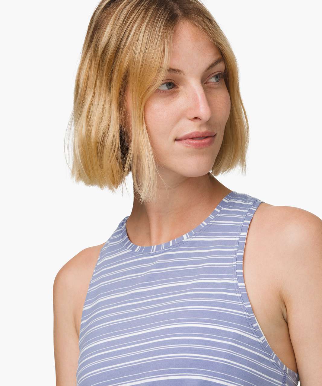 Lululemon All Tied Up Tank - Cut Back Stripe Tempest Blue White